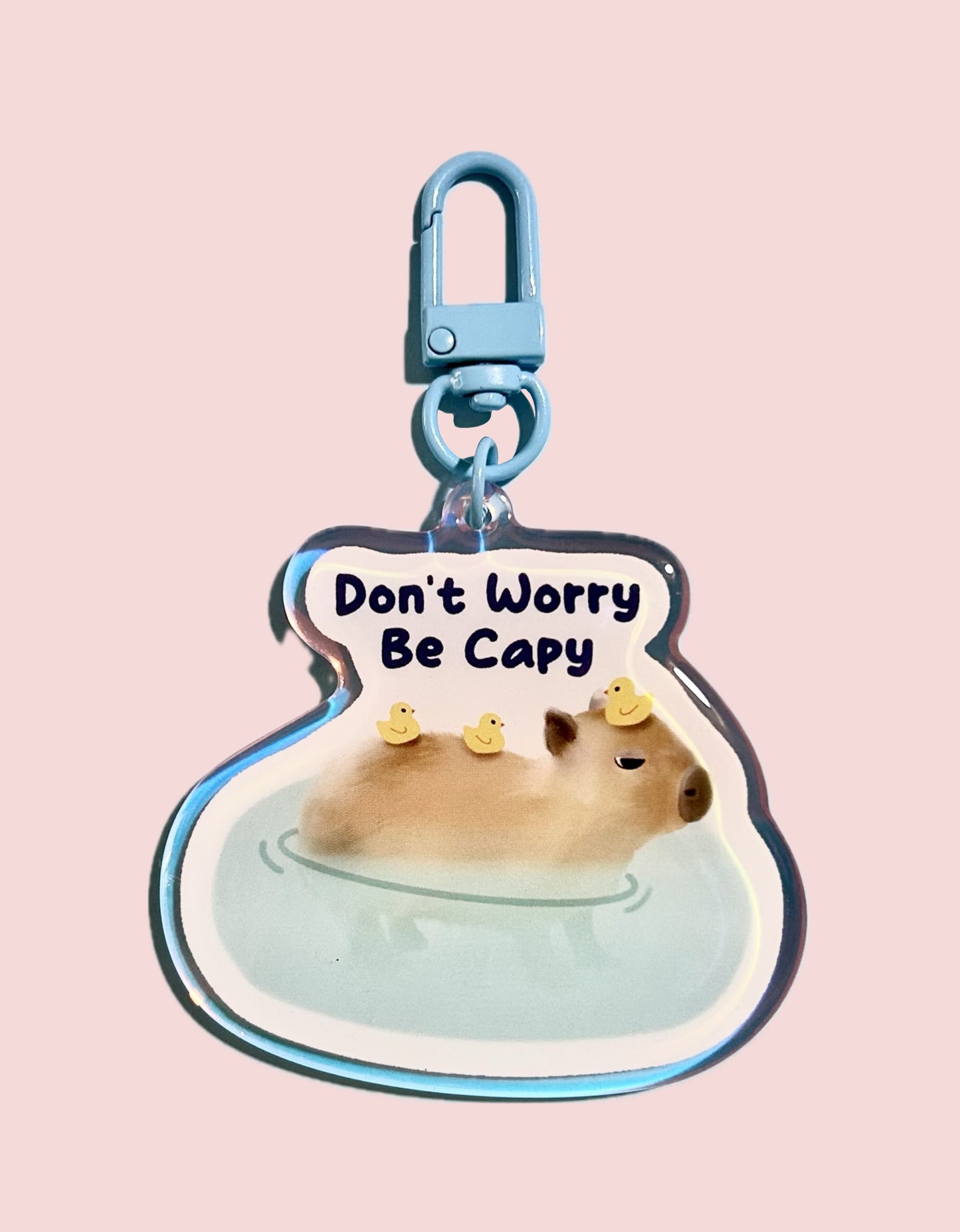 Don't Worry, Be Capy Keychain