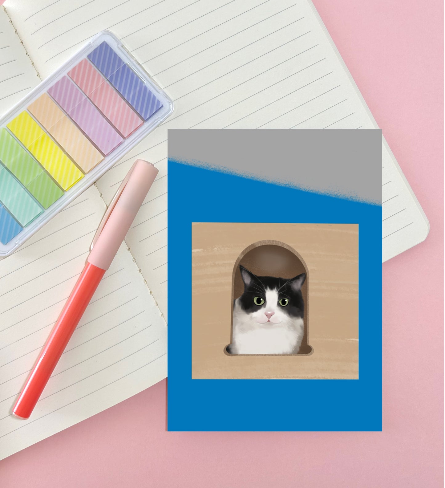 Cat In House - Postcard/greeting card