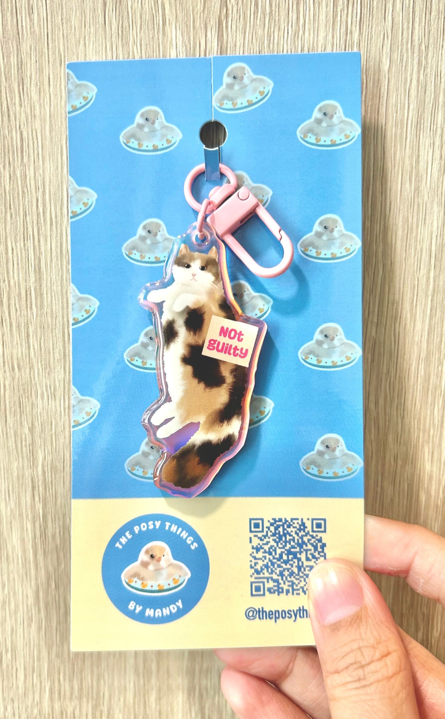 Cat Not Guilty Keychain