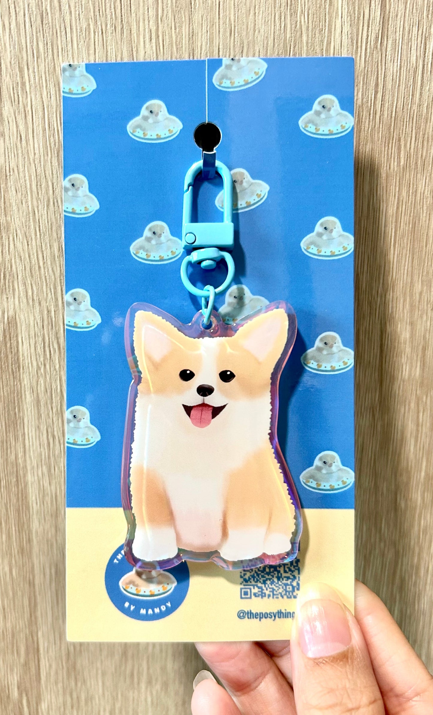 Happy Corgi Keychain