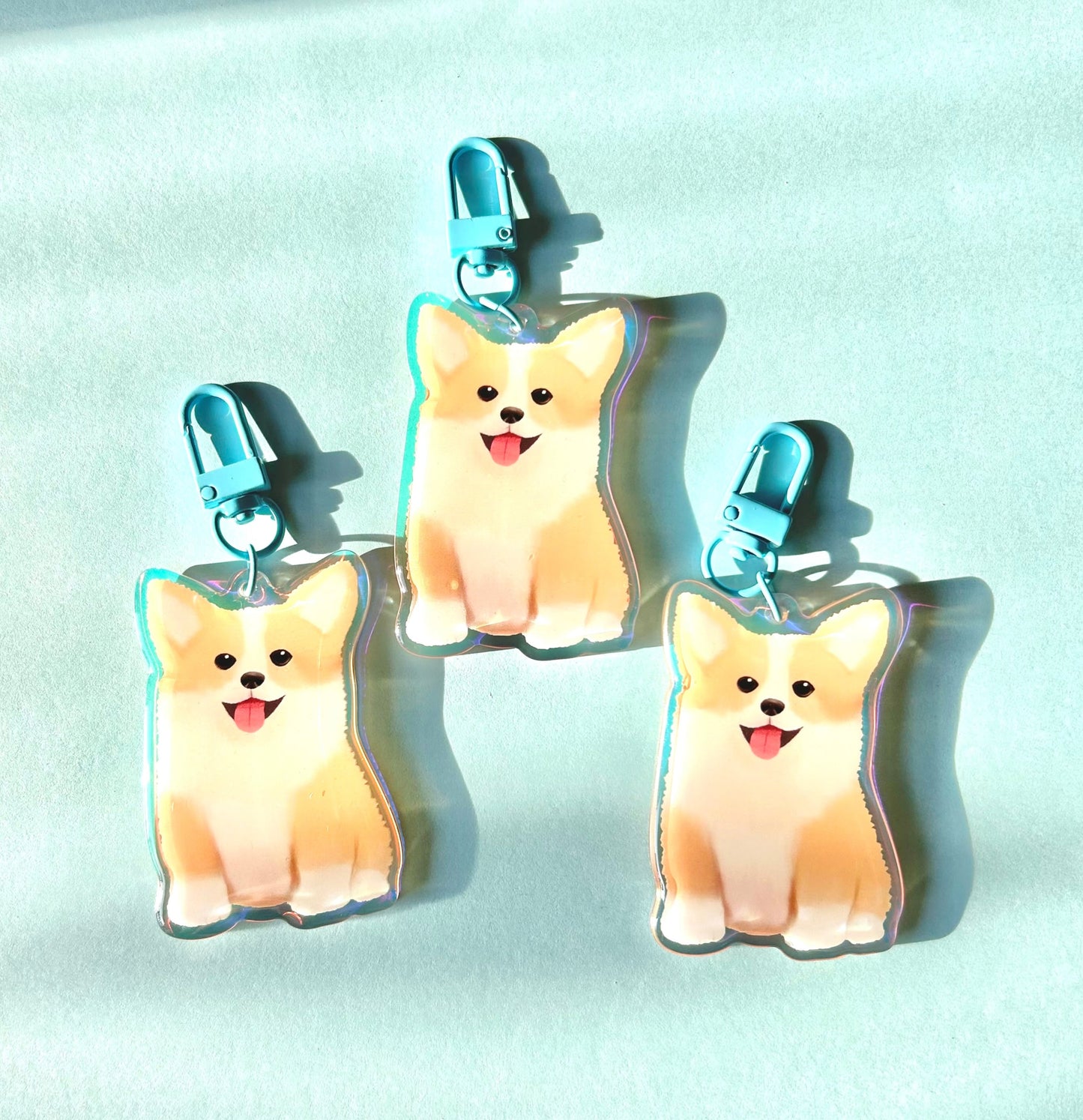Happy Corgi Keychain