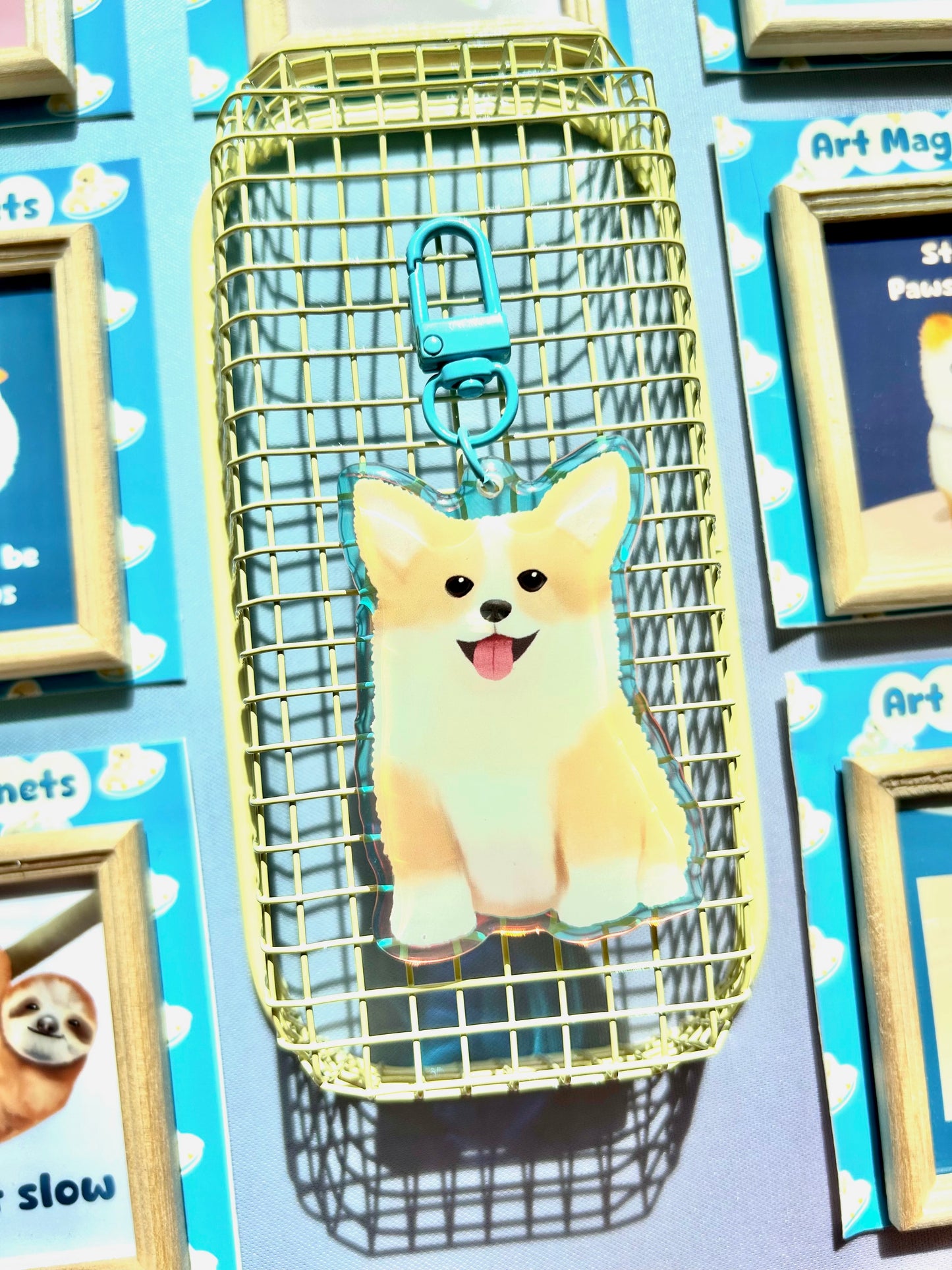 Happy Corgi Keychain