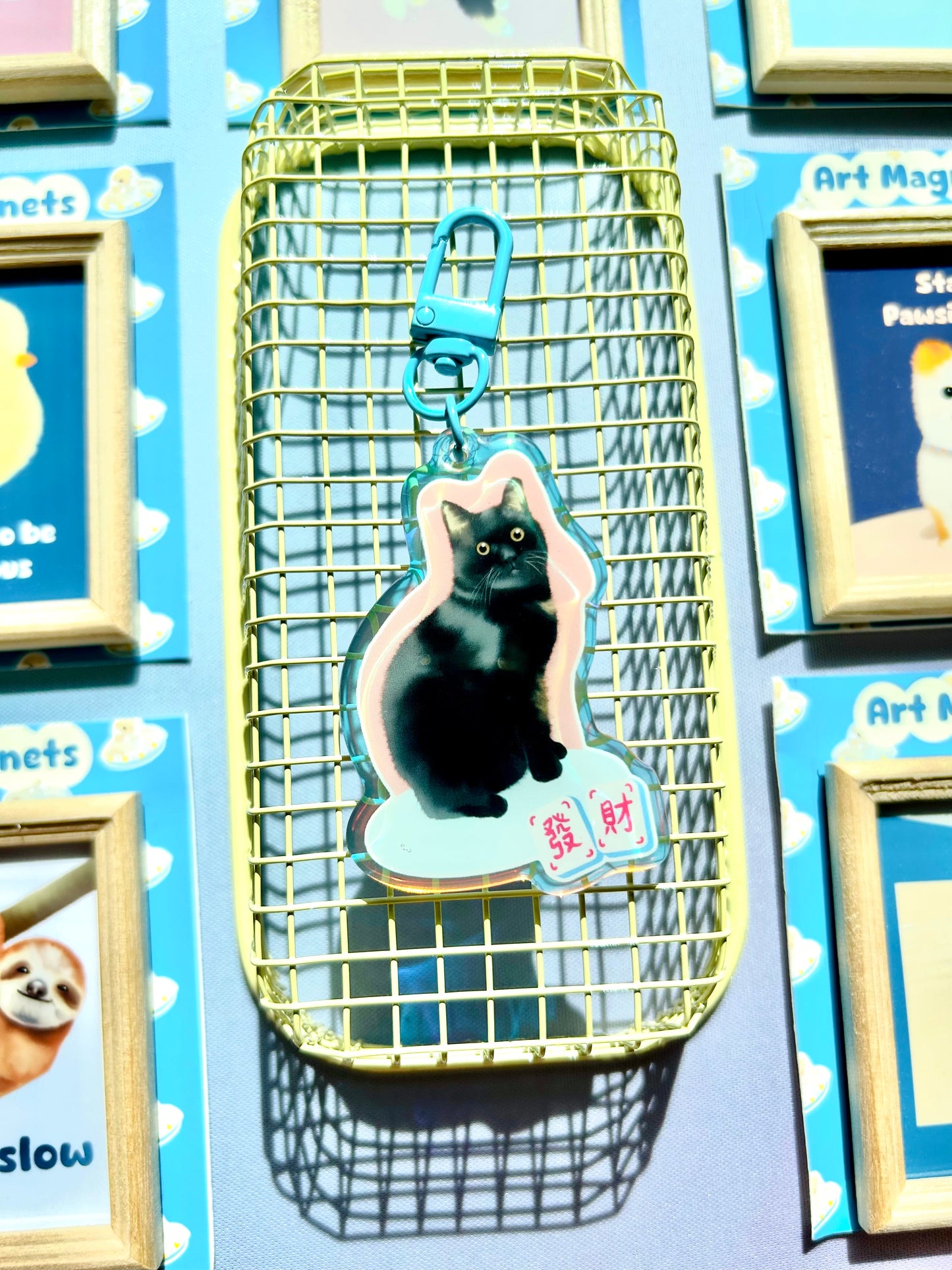 Fortune Black Cat Keychain