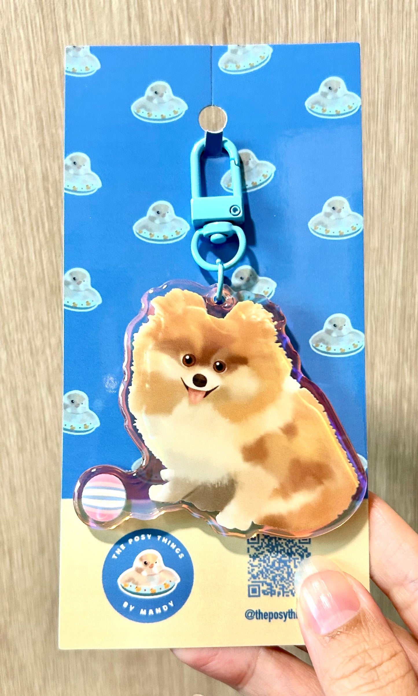 Pom With Ball Keychain