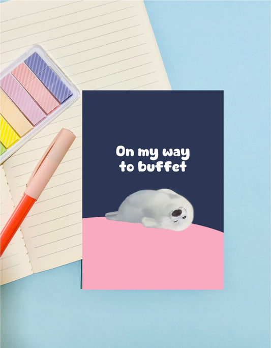 On My Way To Buffet Art Print / Postcard