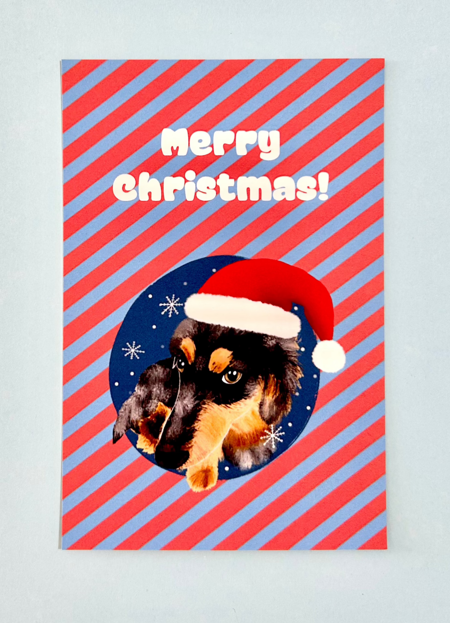 Merry Christmas With Dachshund - Postcard/greeting card