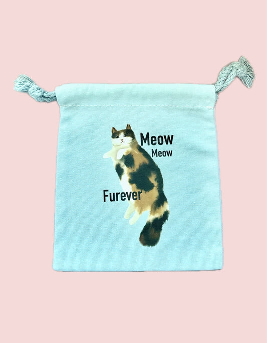 Meow Meow Furever Drawstring Pouch