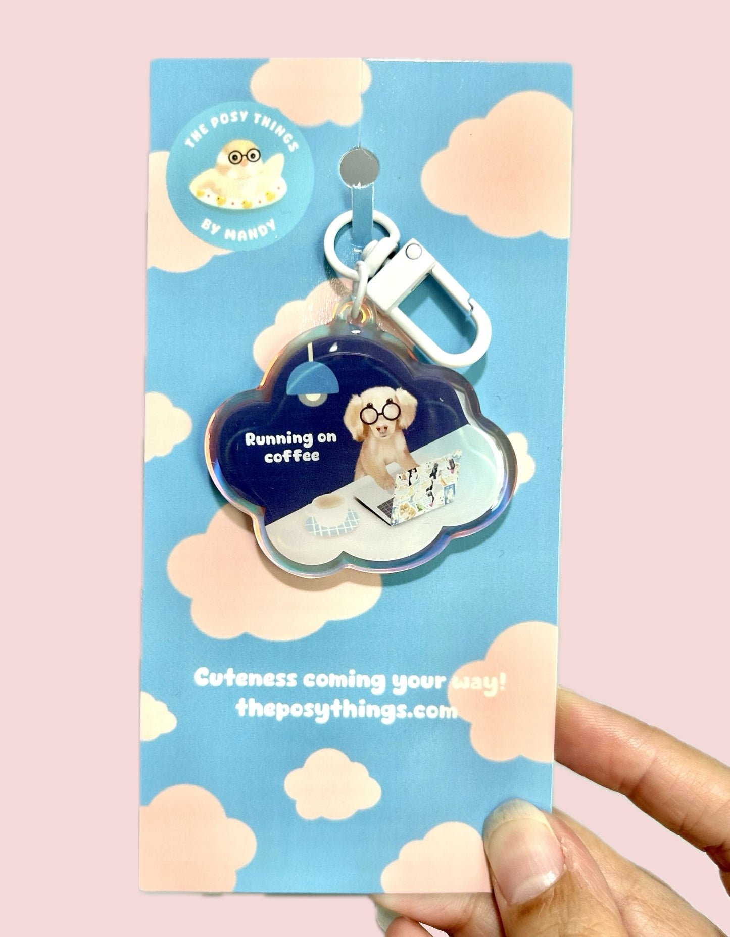 Running On Coffee Keychain