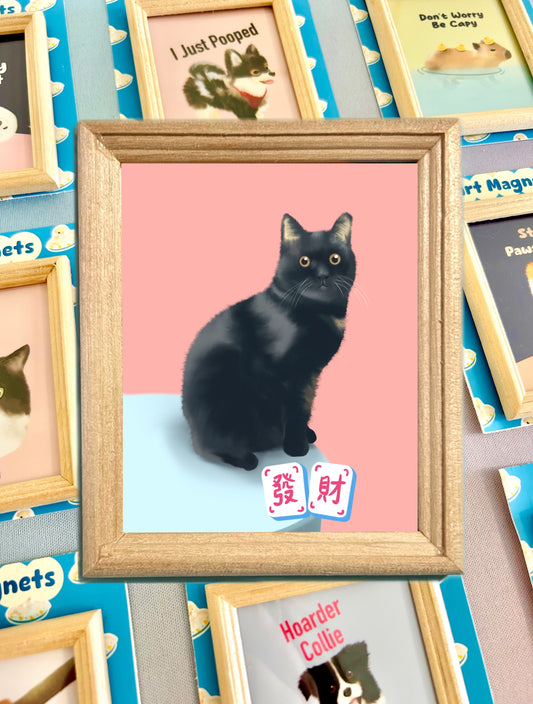 Fortune Cat Art Magnet