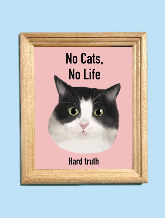 No Cats, No Life Art Magnet