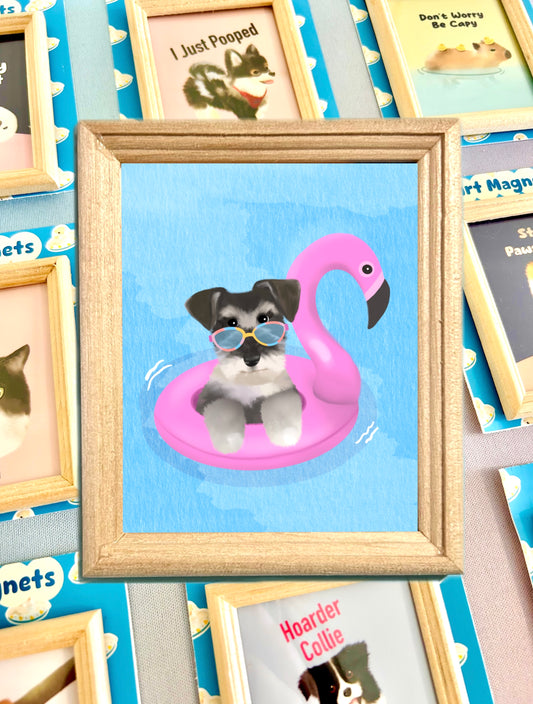 Schnauzer On Float Magnet